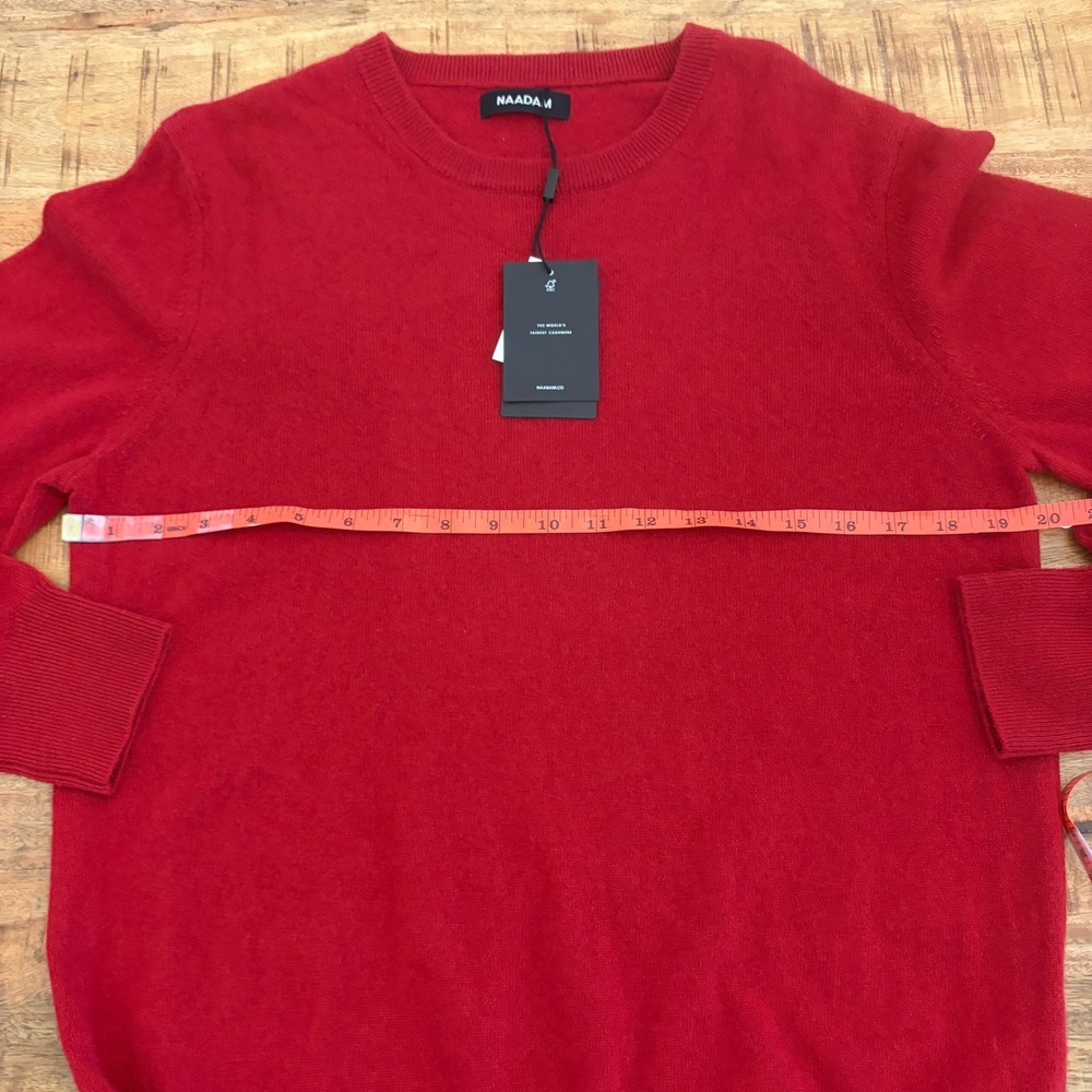 Naadam The Essential Sweater Mens M 100% Cashmere Crewneck Pullover Red NWT - Picture 9 of 10